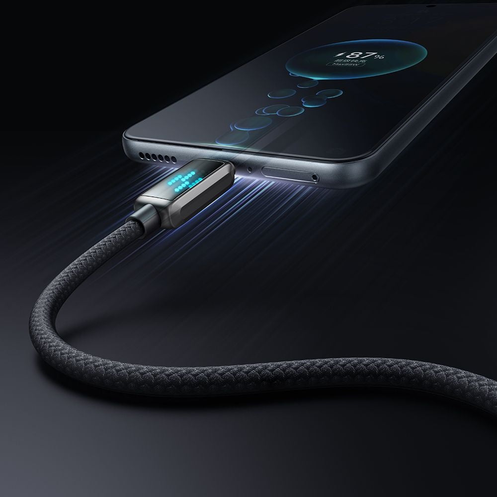 USB-A - USB-C McDodo CA-2350 Display adat- és töltőkábel, 100W, 1.2m, Fekete
