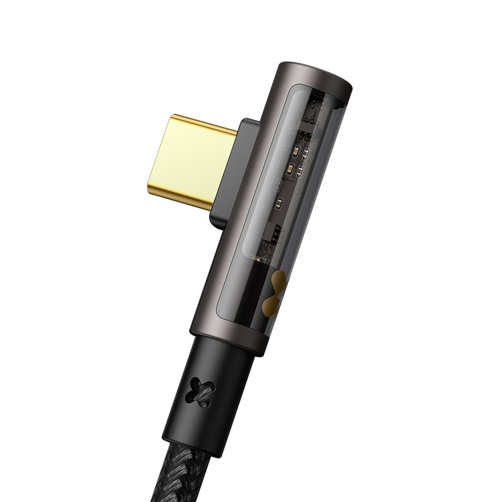 USB-A - USB-C McDodo CA-3380 Angled adat- és töltőkábel, 100W, 1.2m, Fekete