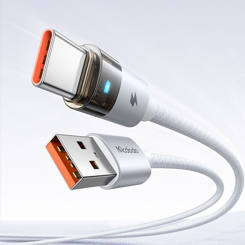 USB-A - USB-C McDodo CA-6892 adat- és töltőkábel, 66W, 1.2m, Fehér