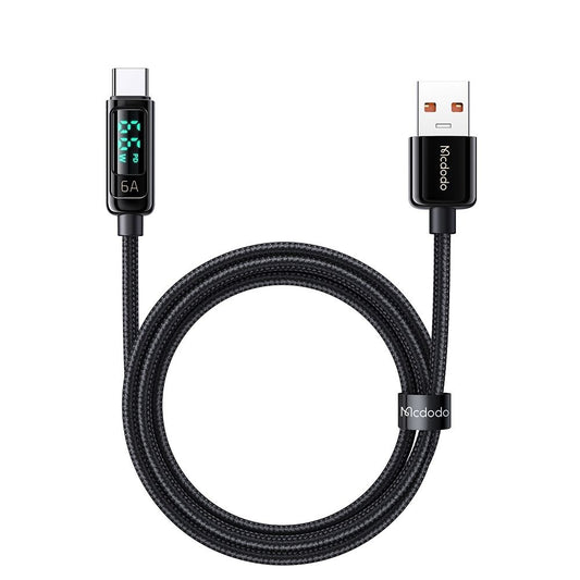 USB-A - USB-C McDodo CA-8690 Display adat- és töltőkábel, 66W, 1.2m, Fekete