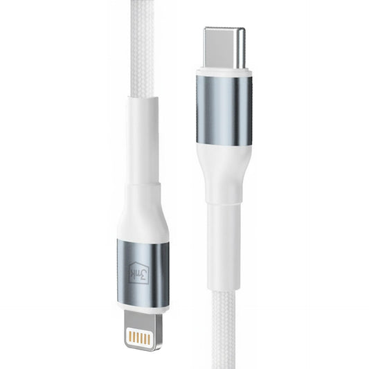 USB-C - Lightning adat- és töltőkábel 3MK Hyper N, 27W, 1m, fehér