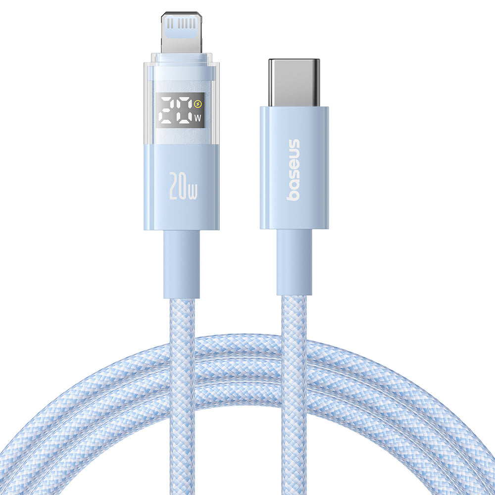 USB-C - Lightning Baseus Display 2 adat- és töltőkábel, 20W, 2m, kék P10382703311-01