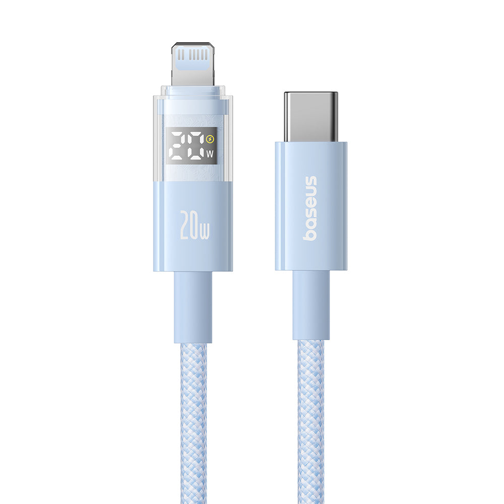 USB-C - Lightning Baseus Display 2 adat- és töltőkábel, 20W, 2m, kék P10382703311-01