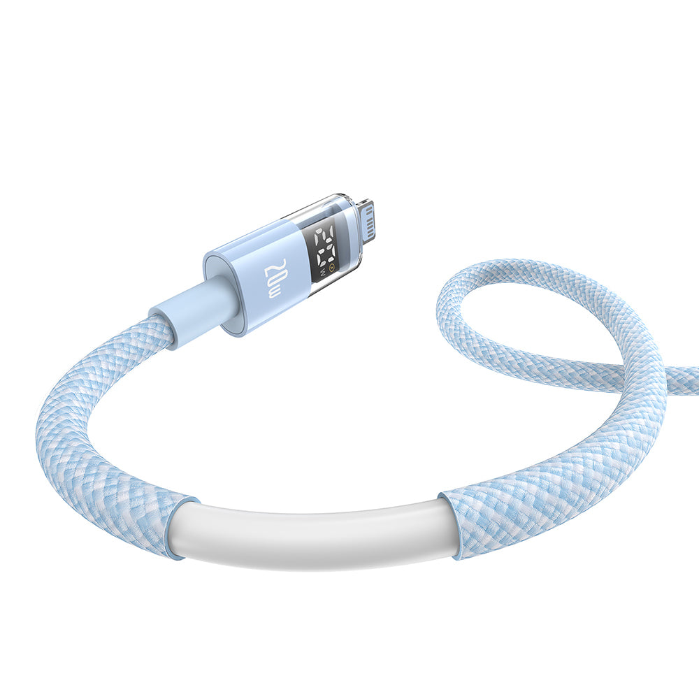 USB-C - Lightning Baseus Display 2 adat- és töltőkábel, 20W, 2m, kék P10382703311-01