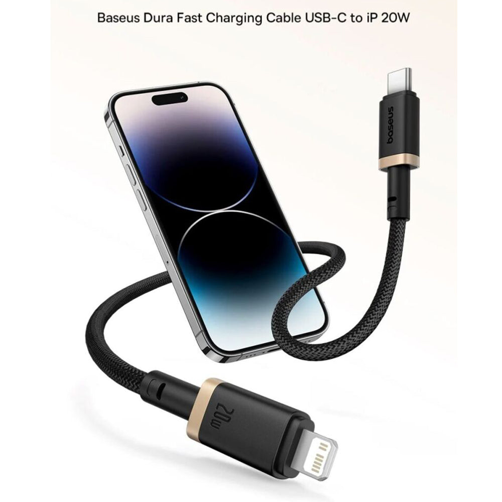 USB-C - Lightning Baseus Dura Series adat- és töltőkábel, 20W, 2m, piros-fekete E0420802