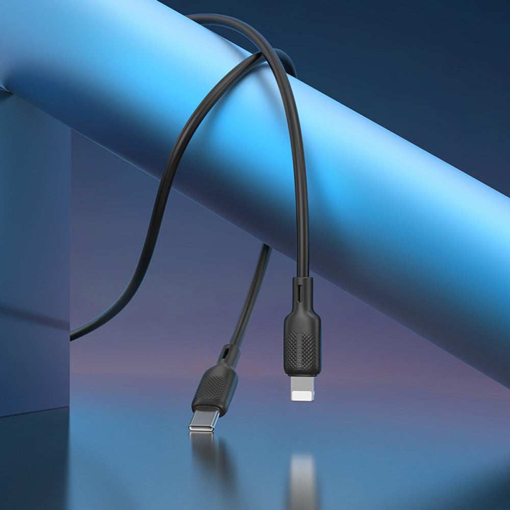 USB-C - Lightning Borofone BX113 Lenny adat- és töltőkábel, 27W, 2m, Fekete