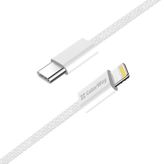USB-C - Lightning adat- és töltőkábel ColorWay CW-CBPDCL061, 27W, 1m, szürke