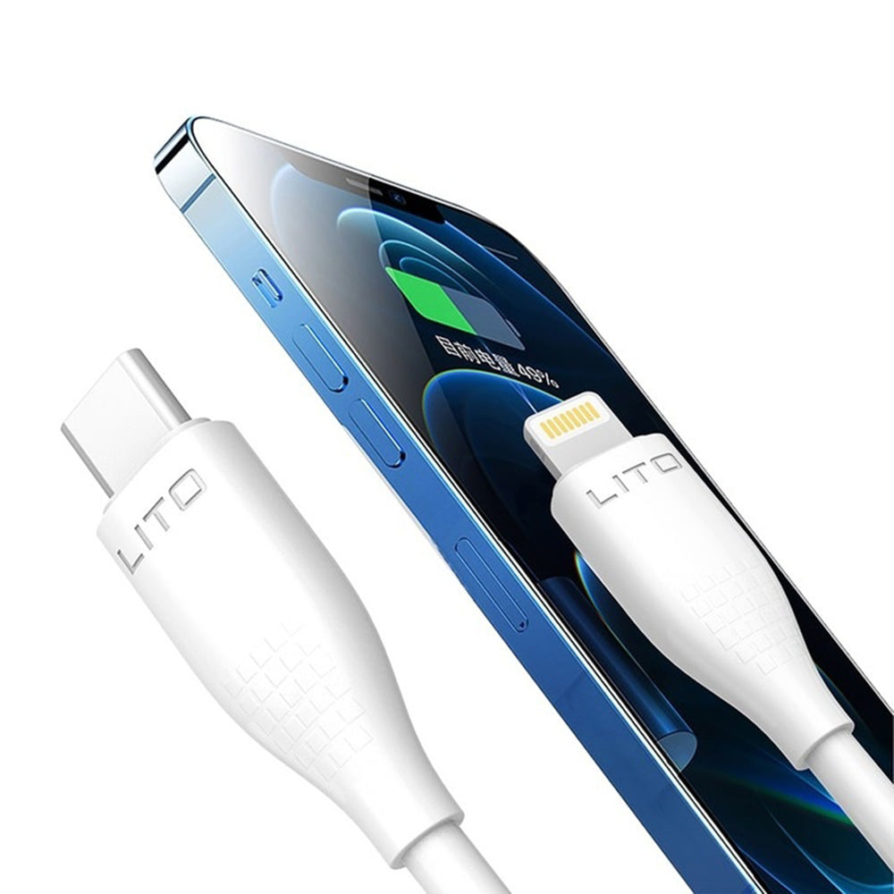 USB-C - Lightning Lito LD03 adat- és töltőkábel, 27W, 1m, Fehér