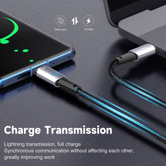 USB-C - Lightning Lito LD10CL adat- és töltőkábel, 30W, 1m, Fekete