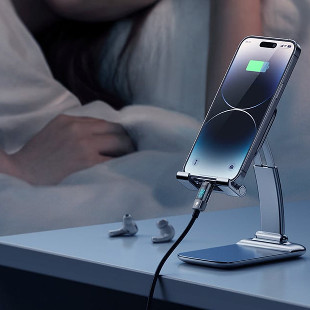 USB-C - Lightning McDodo CA-3600 adat- és töltőkábel, automatikus kikapcsolásos kijelző, 36W, 1.2m, fekete