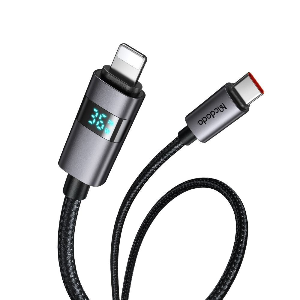USB-C - Lightning McDodo CA-6570 Display adat- és töltőkábel, 36W, 1.2m, Fekete