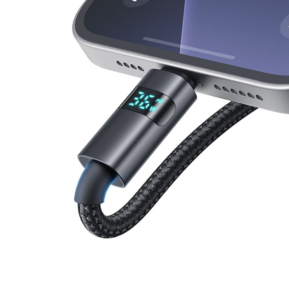 USB-C - Lightning McDodo CA-6570 Display adat- és töltőkábel, 36W, 1.2m, Fekete