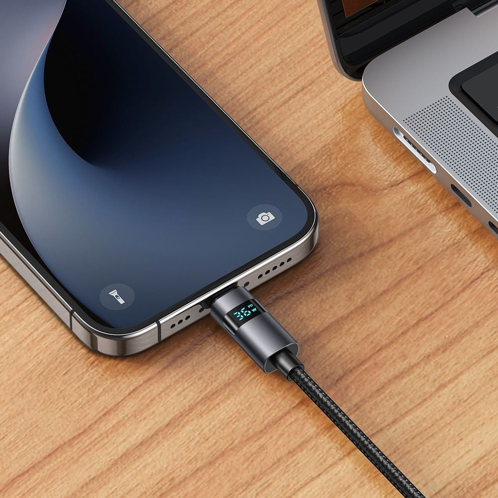 USB-C - Lightning McDodo CA-6570 Display adat- és töltőkábel, 36W, 1.2m, Fekete