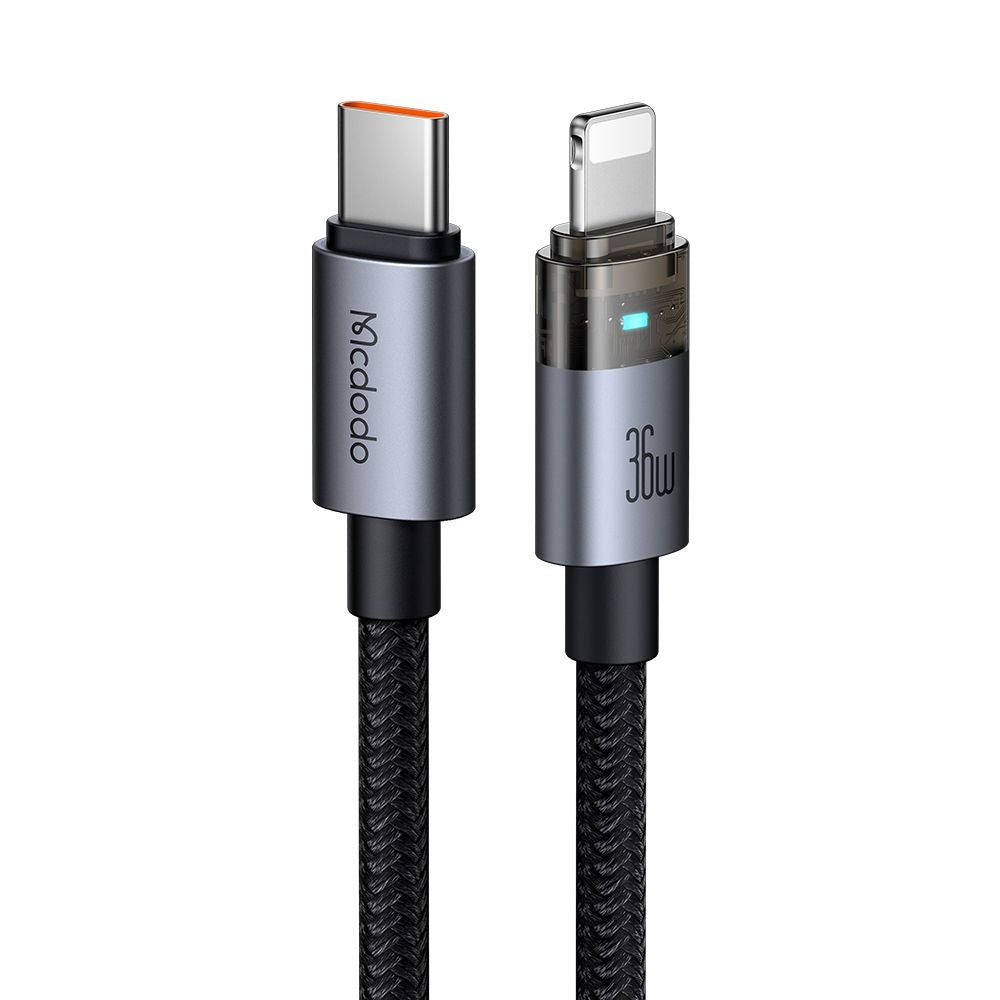 USB-C - Lightning McDodo CA-6940 adat- és töltőkábel, 36W, 1.2m, Fekete