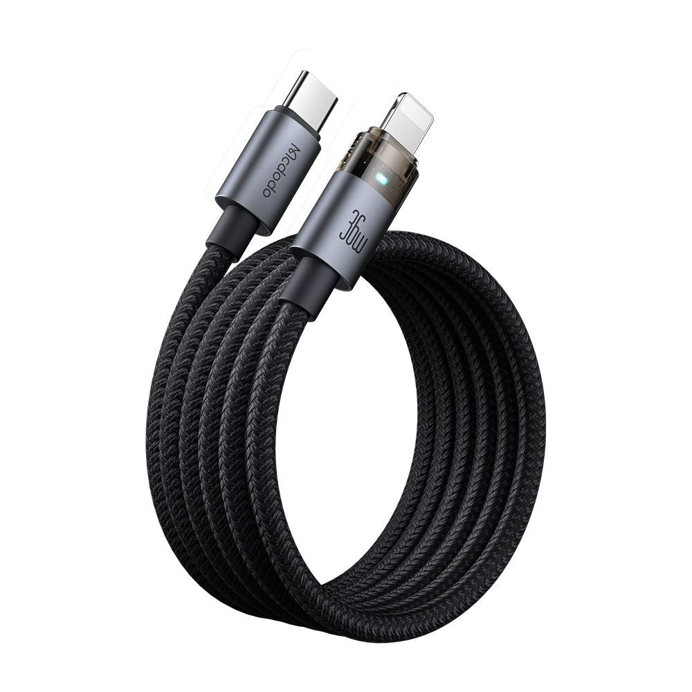 USB-C - Lightning McDodo CA-6940 adat- és töltőkábel, 36W, 1.2m, Fekete