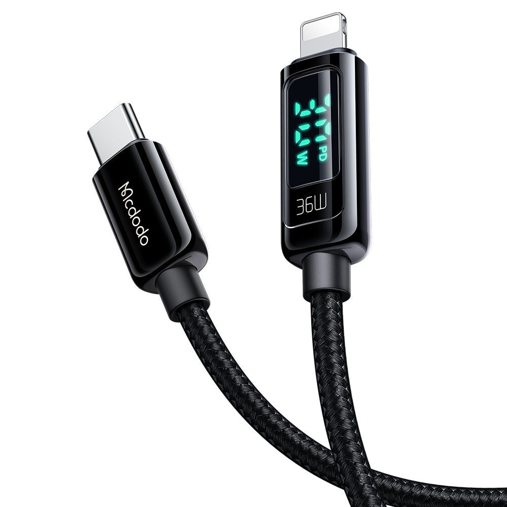USB-C - Lightning McDodo CA-8810 Display adat- és töltőkábel, 36W, 1.2m, Fekete