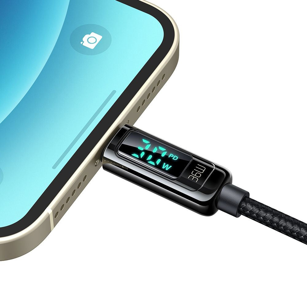 USB-C - Lightning McDodo CA-8810 Display adat- és töltőkábel, 36W, 1.2m, Fekete