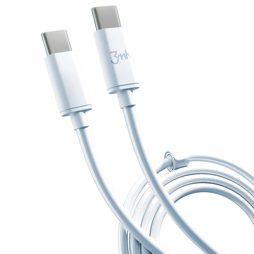USB-C adat- és töltőkábel - USB-C 3MK Hyper, 100W, 2m, fehér