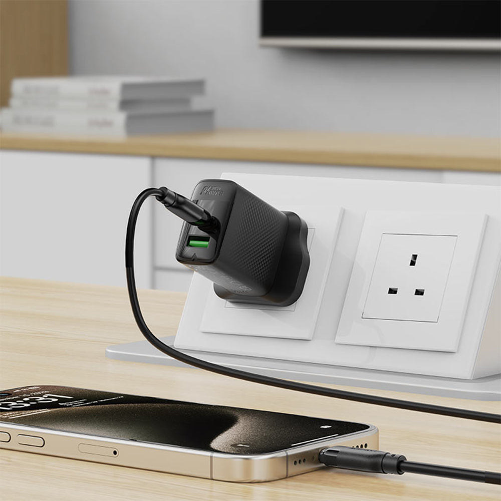 USB-C - USB-C Acefast C16-03 adat- és töltőkábel, 60W, 1.2m, Fekete