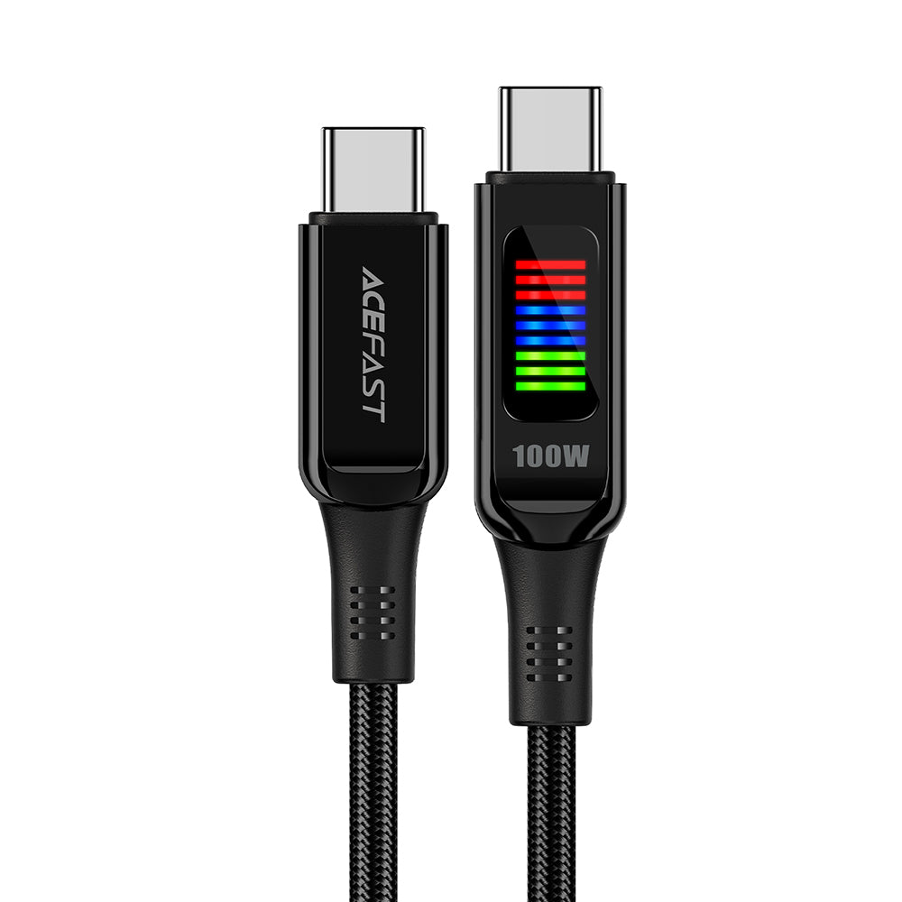 USB-C - USB-C Acefast C7-03 adat- és töltőkábel, 100W, 1.2m, Fekete