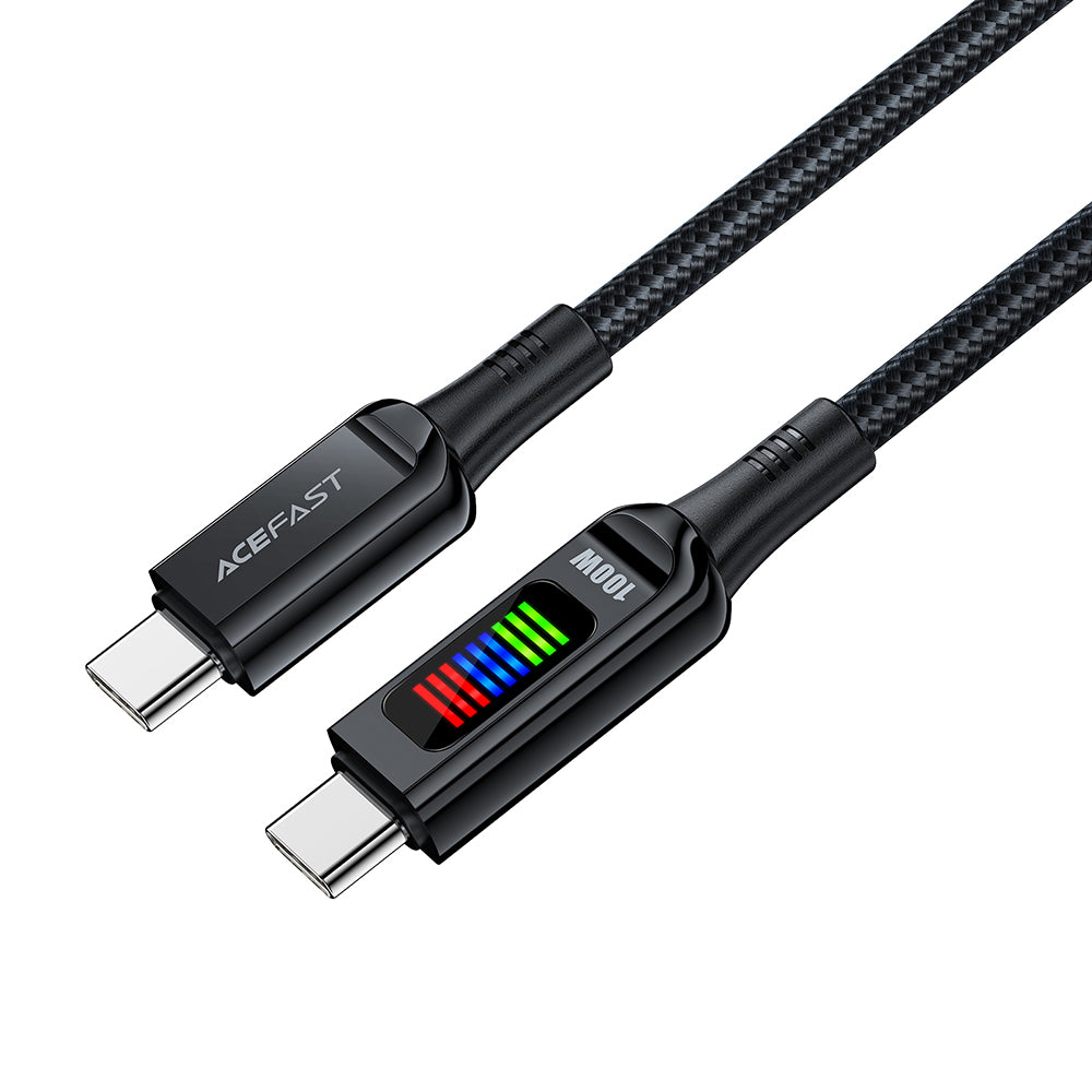 USB-C - USB-C Acefast C7-03 adat- és töltőkábel, 100W, 1.2m, Fekete