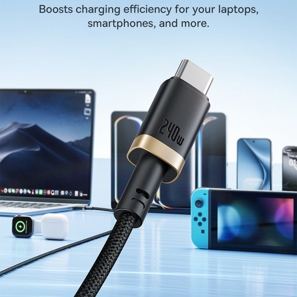 USB-C - USB-C Baseus Dura adat- és töltőkábel, 240W, 1m, Arany Fekete P10377803U03-00