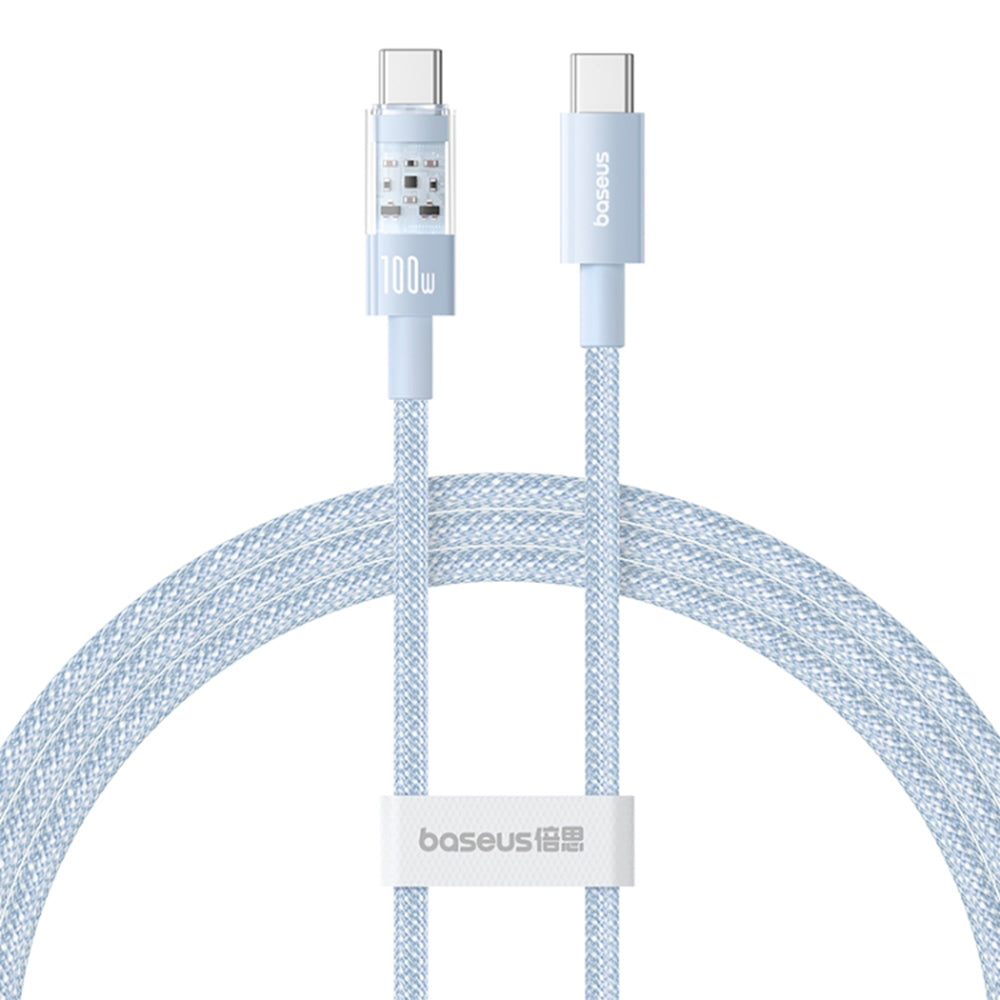 USB-C - USB-C Baseus Gem adat- és töltőkábel, 100W, 2m, kék P10373000311-01