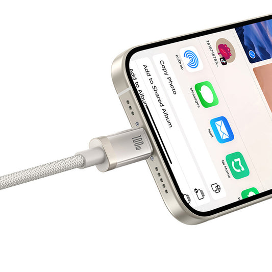 USB-C - USB-C Baseus Titanium adat- és töltőkábel, 100W, 2m, ezüst P10378100G21-01