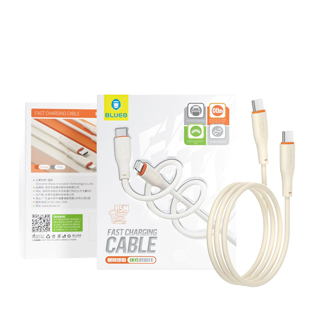 USB-C - USB-C Blueo Ape Legend adat- és töltőkábel, 100W, 1.5m, Narancssárga
