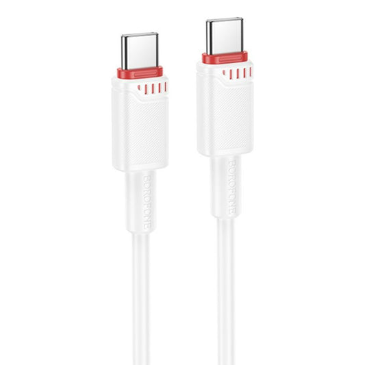 USB-C - USB-C Borofone BX110 Beneficio adat- és töltőkábel, 60W, 1m, Fehér