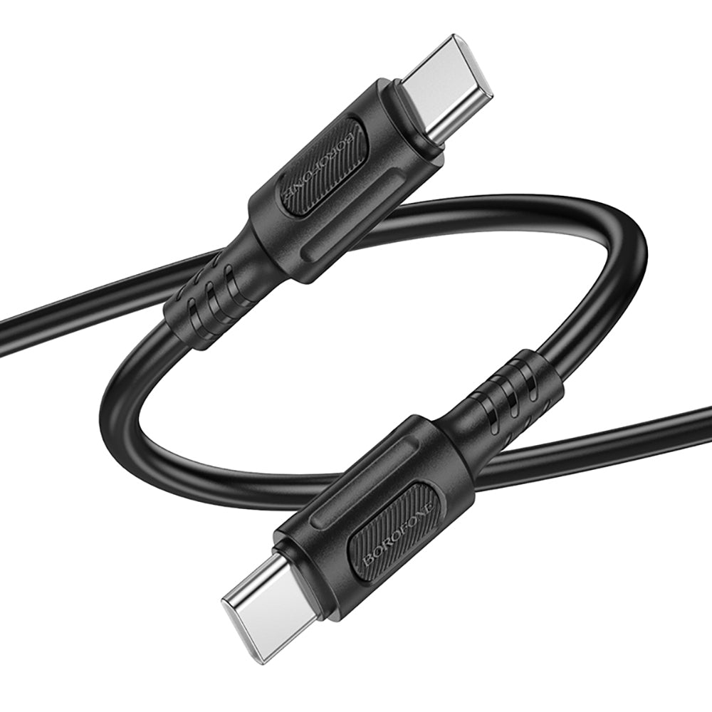 USB-C - USB-C adat- és töltőkábel Borofone BX111 Feliz, 60W, 1m, Fekete