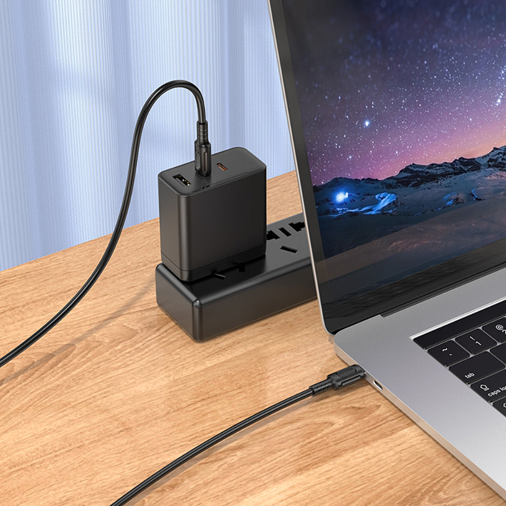 USB-C - USB-C adat- és töltőkábel Borofone BX111 Feliz, 60W, 1m, Fekete