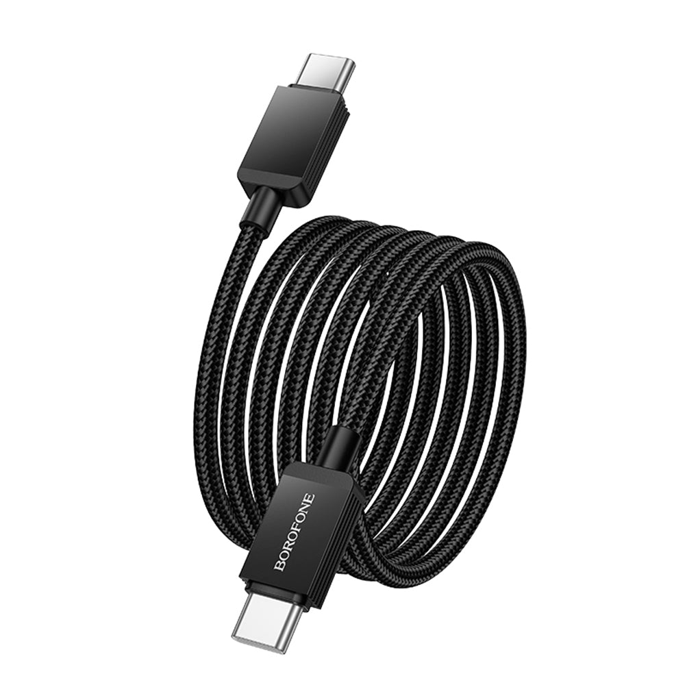 USB-C - USB-C Borofone BX120 Placer adat- és töltőkábel, 60W, 1m, Fekete