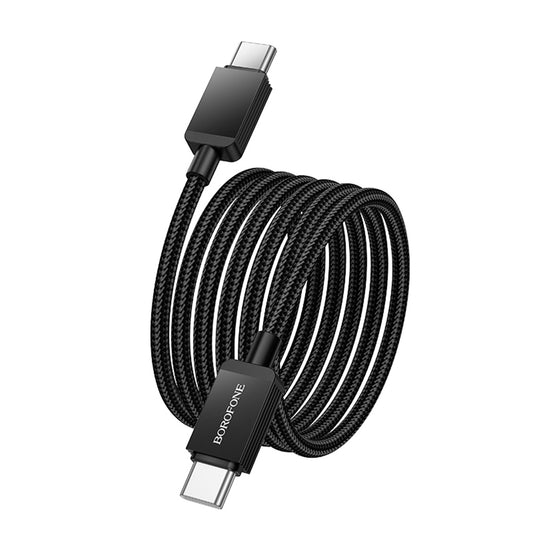 USB-C - USB-C Borofone BX120 Placer adat- és töltőkábel, 60W, 1m, Fekete