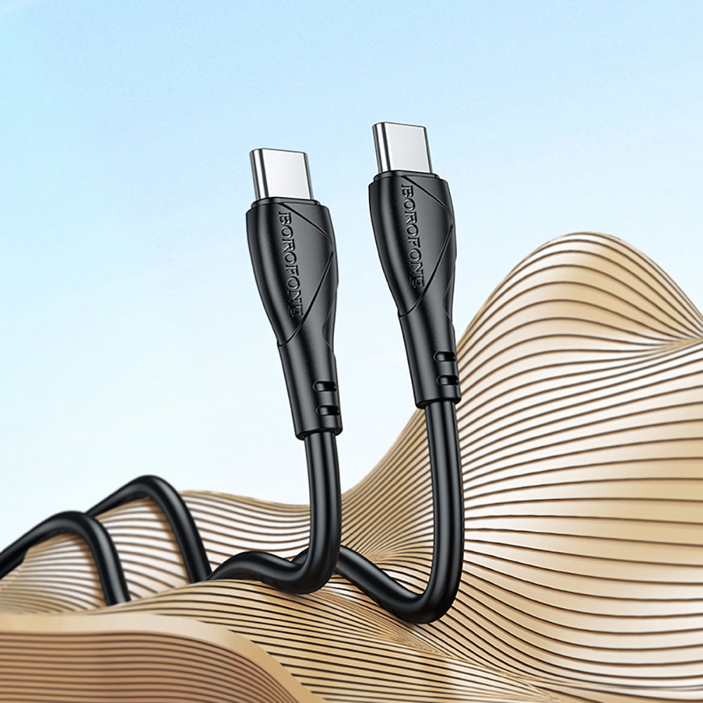 USB-C - USB-C Borofone BX121 Energy adat- és töltőkábel, 60W, 1m, Fekete
