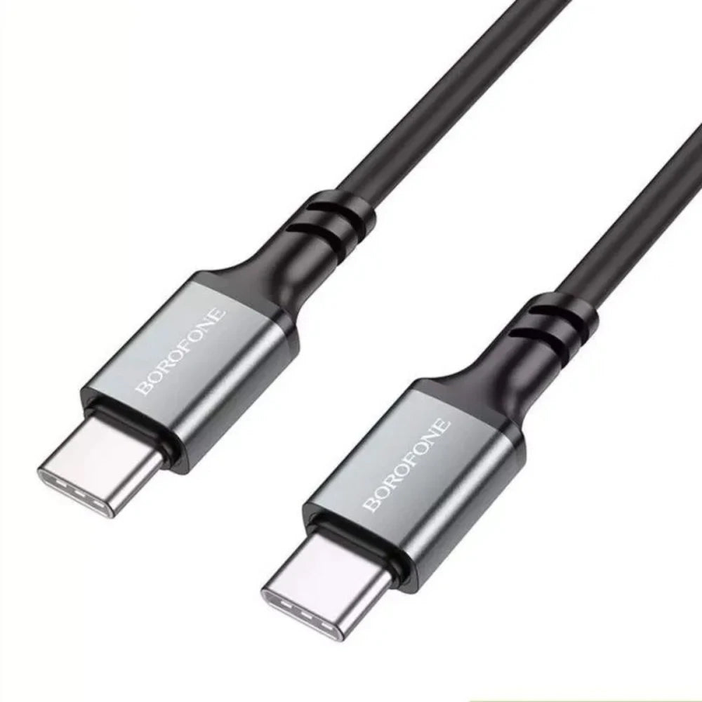 USB-C - USB-C adat- és töltőkábel Borofone BX83, 60W, 1m, Fekete