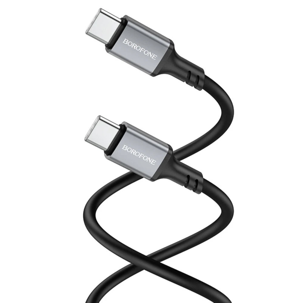 USB-C - USB-C adat- és töltőkábel Borofone BX83, 60W, 1m, Fekete