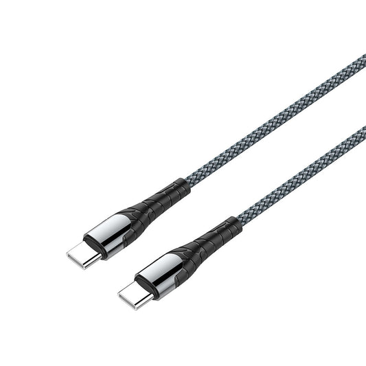 USB-C - USB-C adat- és töltőkábel ColorWay CW-CBPDCC040, 65W, 1m, Szürke