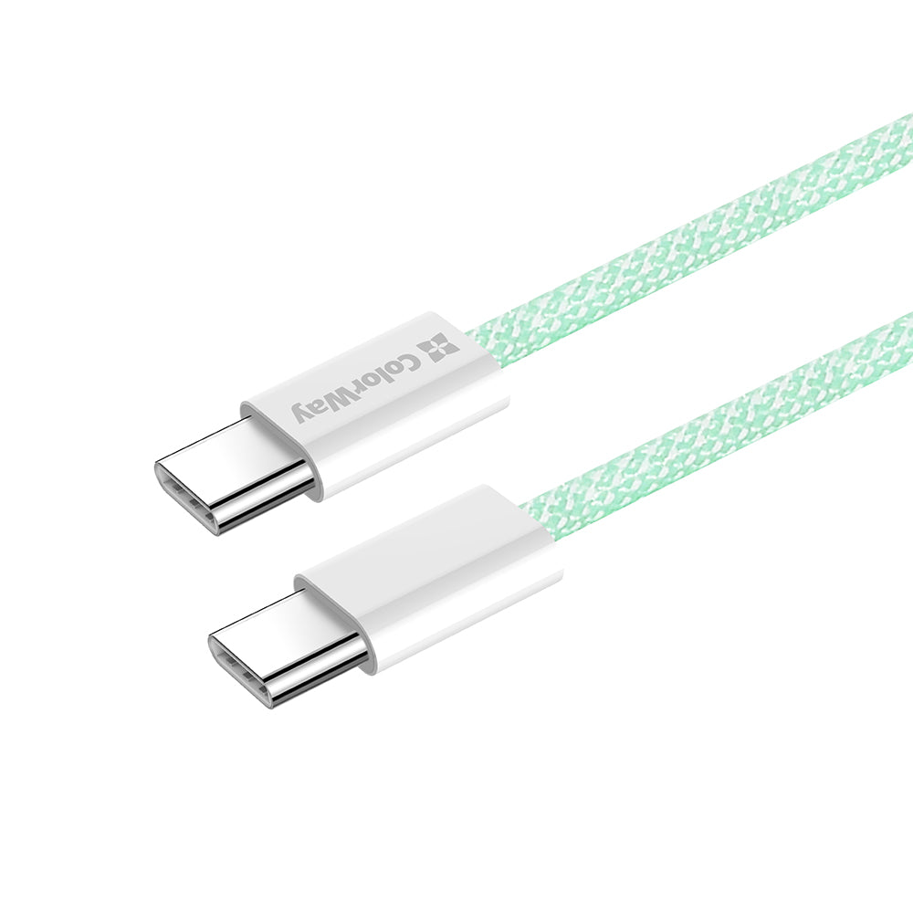 USB-C - USB-C adat- és töltőkábel ColorWay CW-CBPDCC061, 60W, 1m, Zöld
