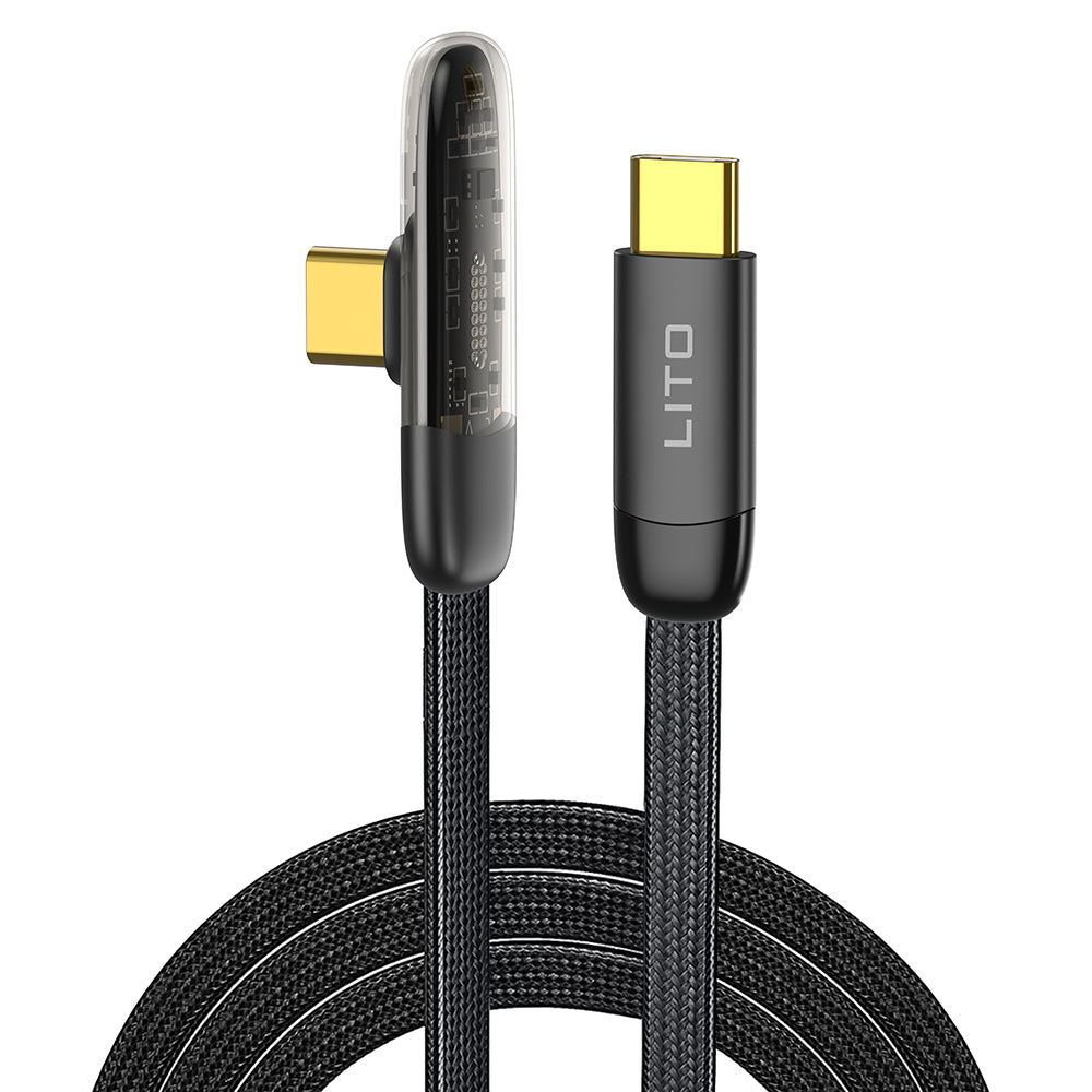 USB-C - USB-C Lito LD11CC adat- és töltőkábel, 60W, 1m, Fekete