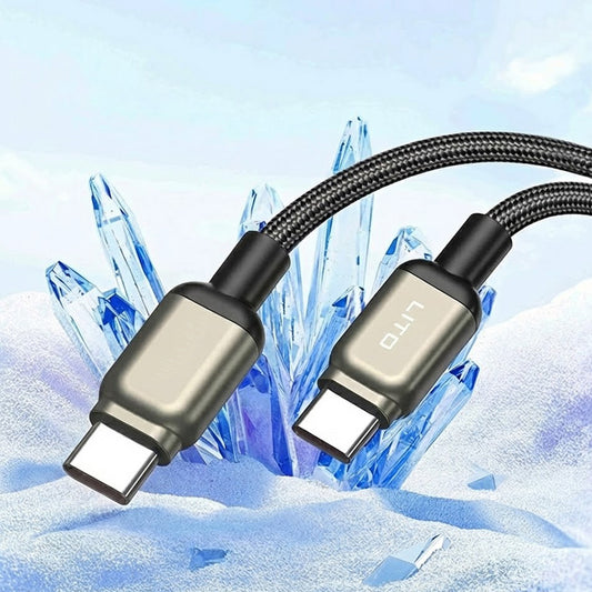 USB-C - USB-C Lito LD17 adat- és töltőkábel, 100W, 1m, Fekete