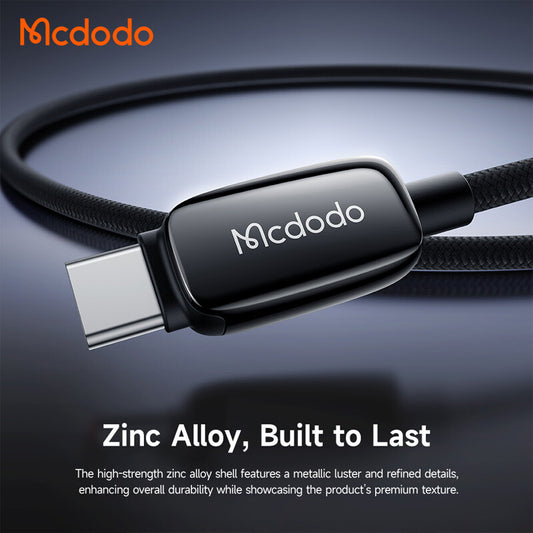 USB-C - USB-C McDodo CA-0100 adat- és töltőkábel, 100W, 1.2m, Fekete