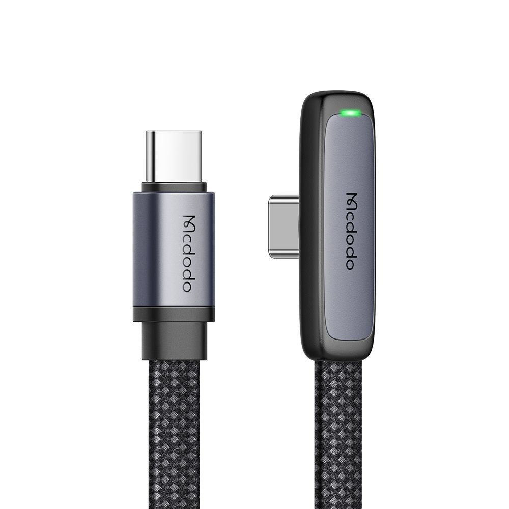 USB-C - USB-C McDodo CA-3360 Angled adat- és töltőkábel, 65W, 1.2m, Fekete