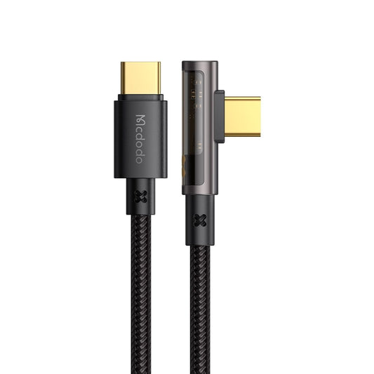 USB-C - USB-C McDodo CA-3400 Angled adat- és töltőkábel, 100W, 1.2m, Fekete