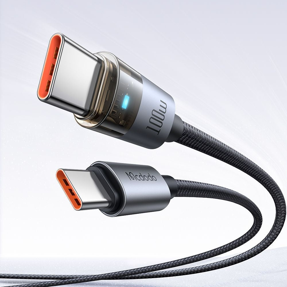 USB-C - USB-C McDodo CA-5580 adat- és töltőkábel, 100W, 1.2m, Fekete