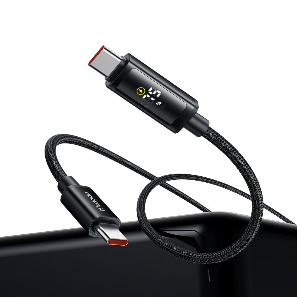 USB-C - USB-C McDodo CA-8000 Display adat- és töltőkábel, 100W, 1.2m, Fekete