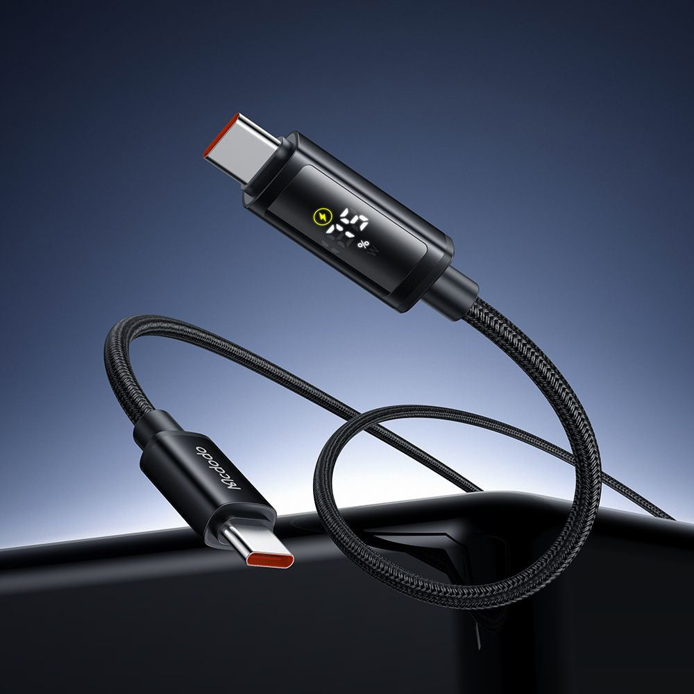 USB-C - USB-C McDodo CA-8000 Display adat- és töltőkábel, 100W, 1.2m, Fekete