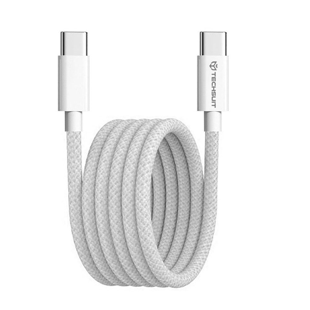 USB-C - USB-C Techsuit PCB114D adat- és töltőkábel, 60W, 1m, szürke