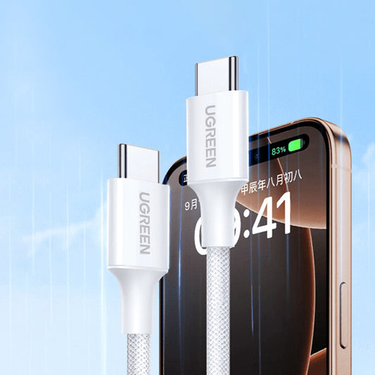 USB-C - USB-C UGREEN L501 adat- és töltőkábel, 60W, 2m, szürke