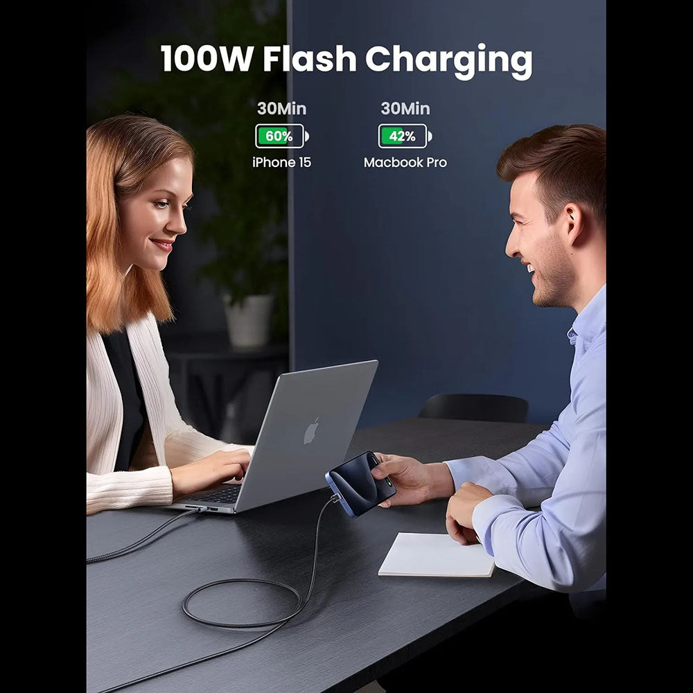USB-C - USB-C UGREEN L512 adat- és töltőkábel, 100W, 1m, szürke